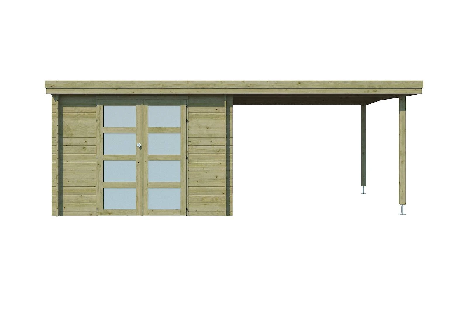 Woodlands Blokhut Oregon Met Overkapping Geïmpregneerd 595 x 295 cm - Afbeelding 1